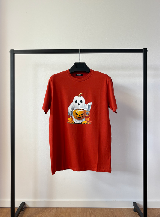 Orange T-Shirt Ghost and Coffee