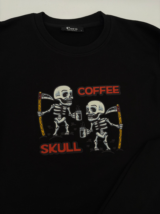 Kaffee mit zwei Totenschädel Swearshirt